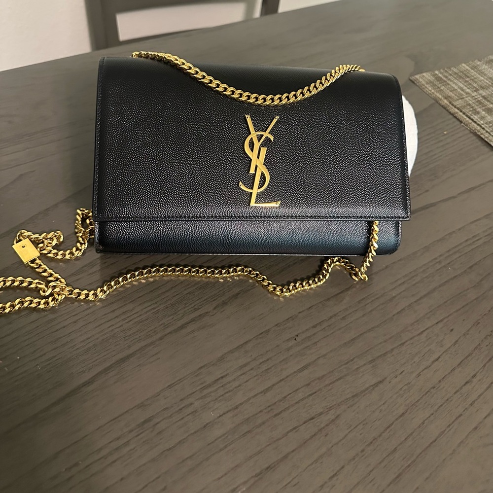 Saint Laurent Kate Medium YSL Crossbody Bag in Grained Leather